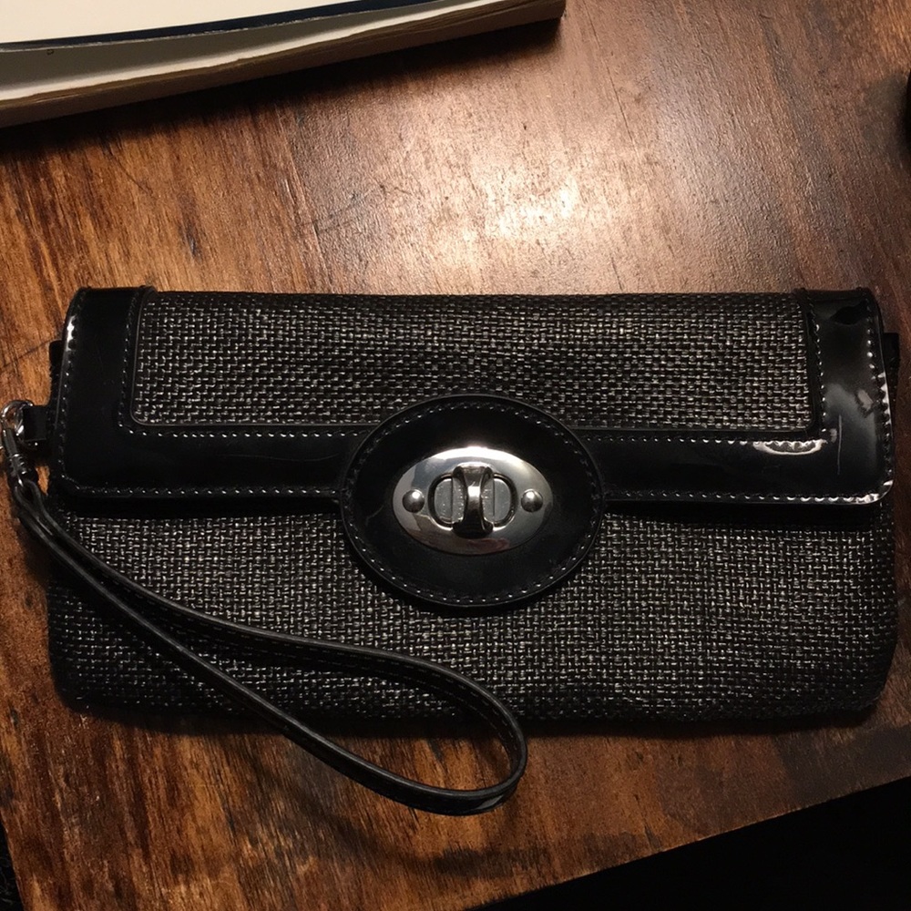 Ann Taylor Black wristlet/Clutch purse